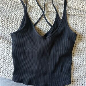 Vuori Black Ribbed Camisole